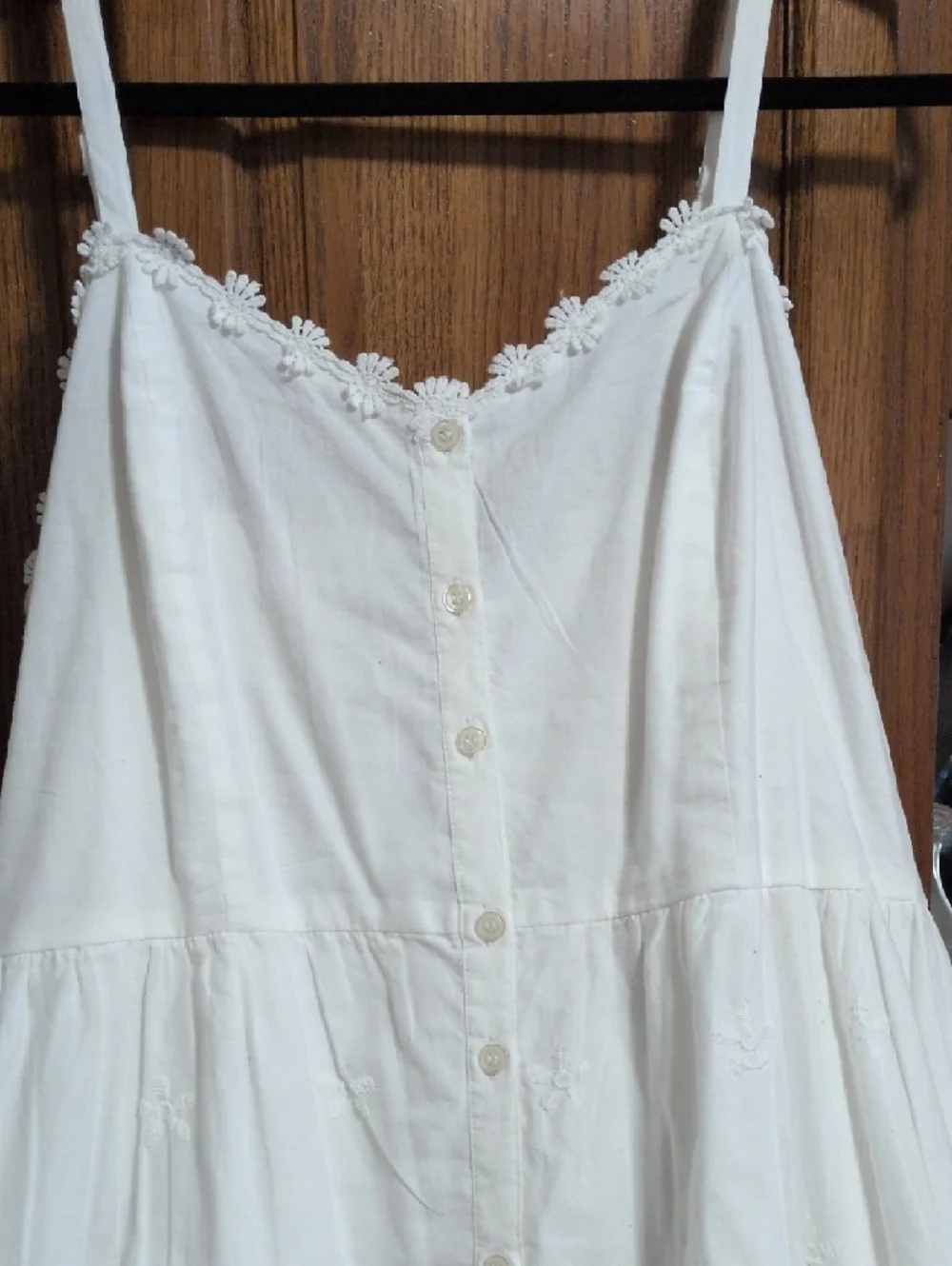 Wrangler White Eyelet Button-Front Maxi Dress - Picture 2 of 6